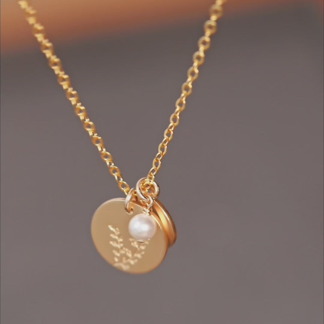 Personalized Floral Necklace