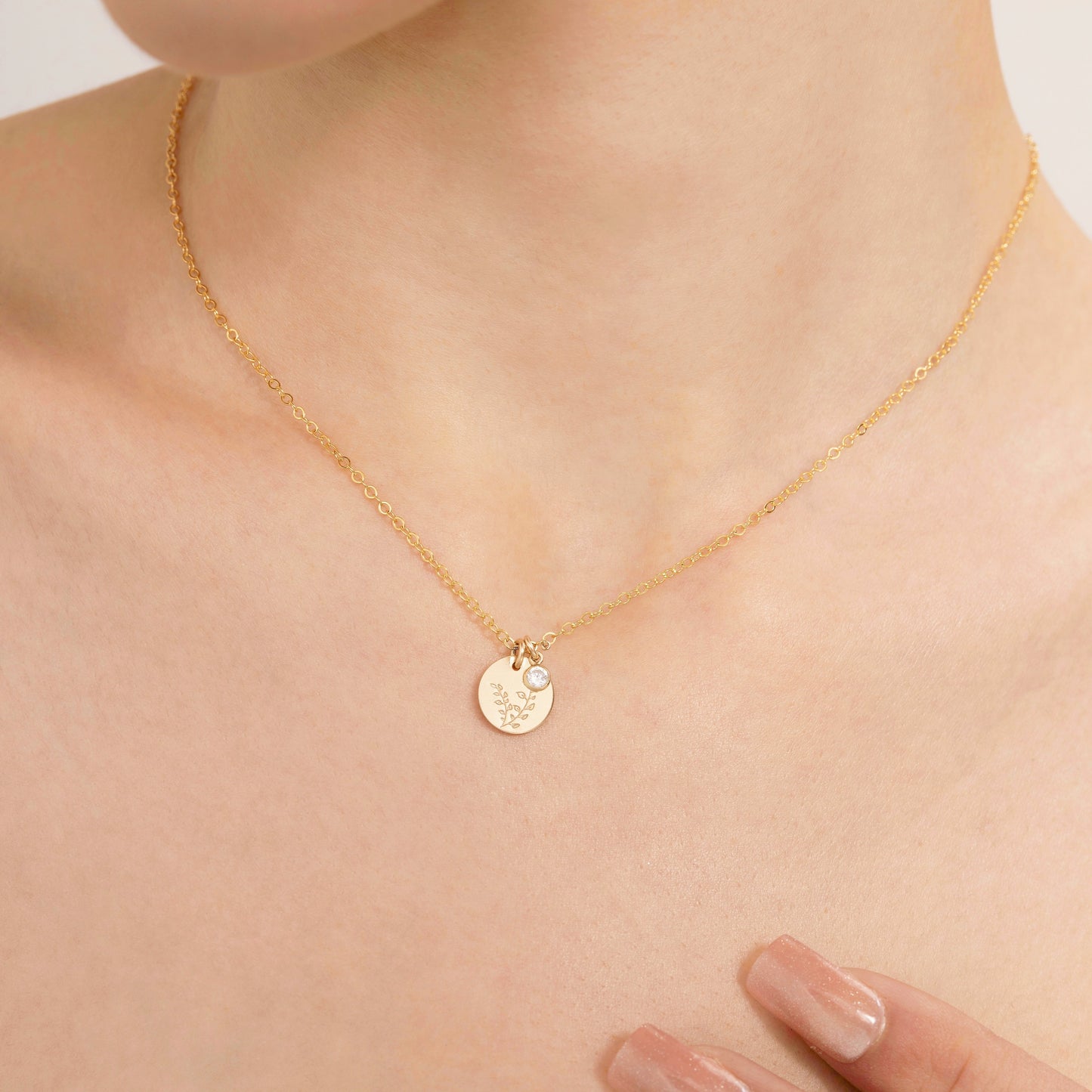 Personalized Floral Necklace