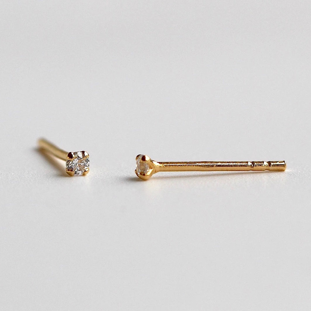 Sparkly Mini Stud Earrings 2mm