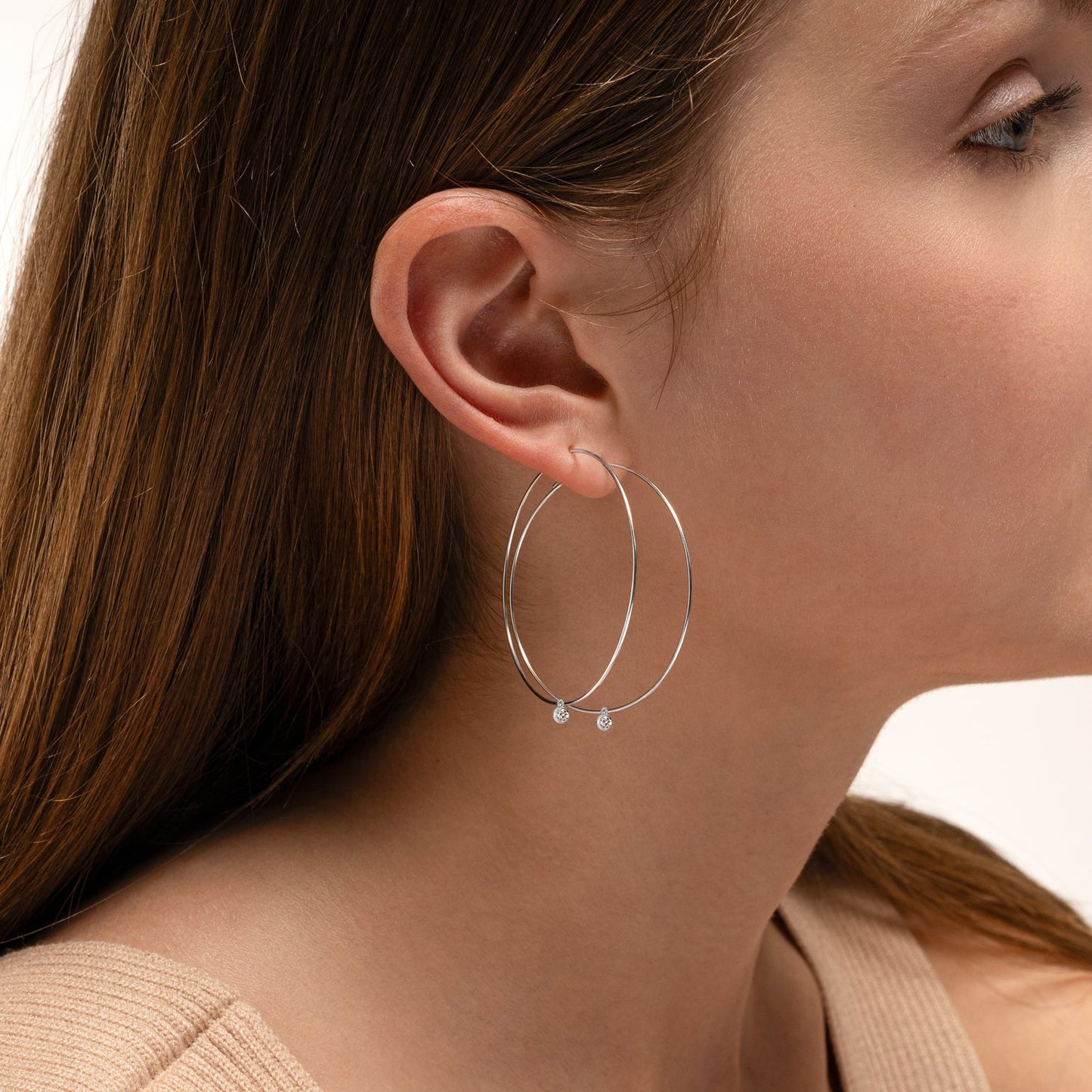 Bezel Big Hoop Earrings