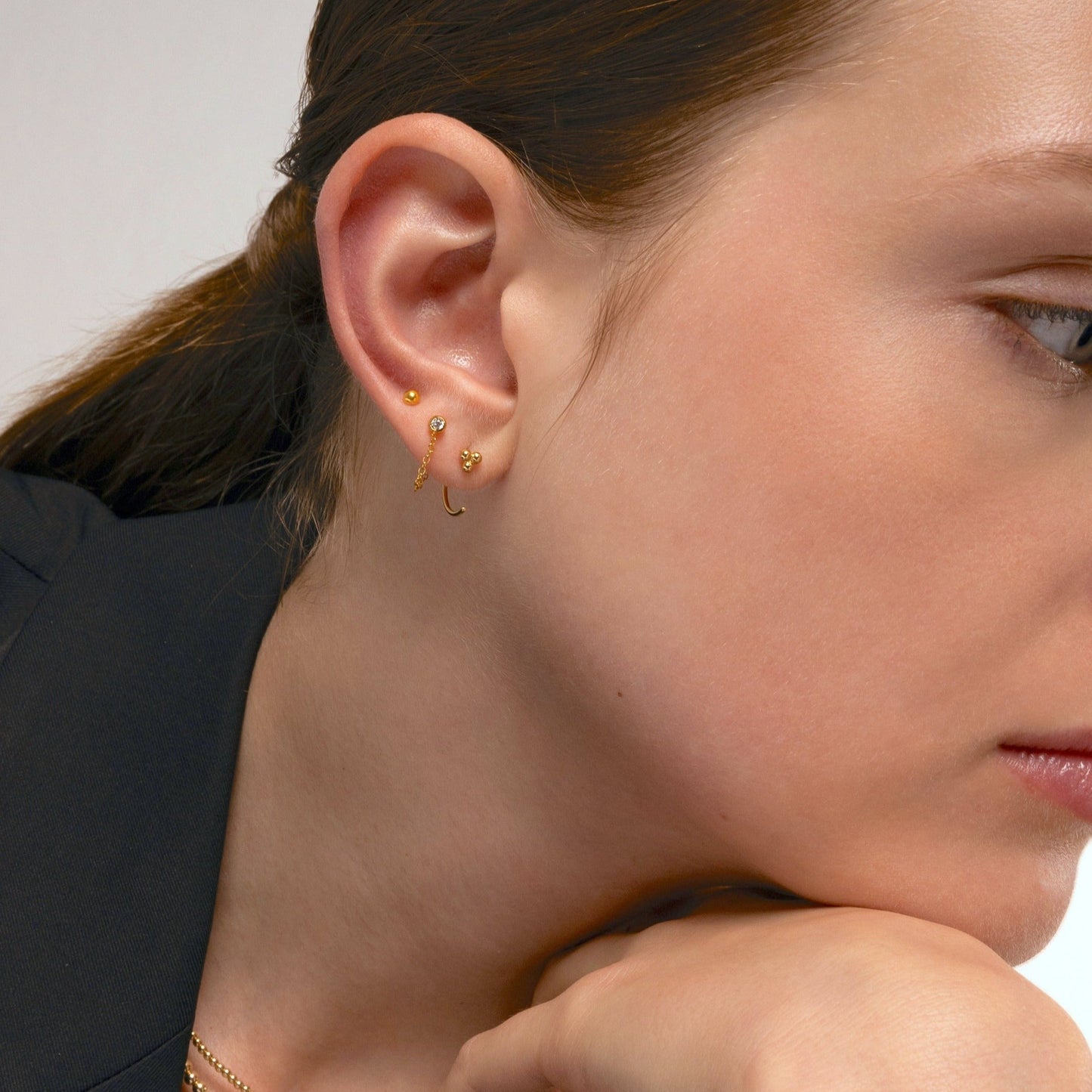 Sparkling Chain Stud Earrings
