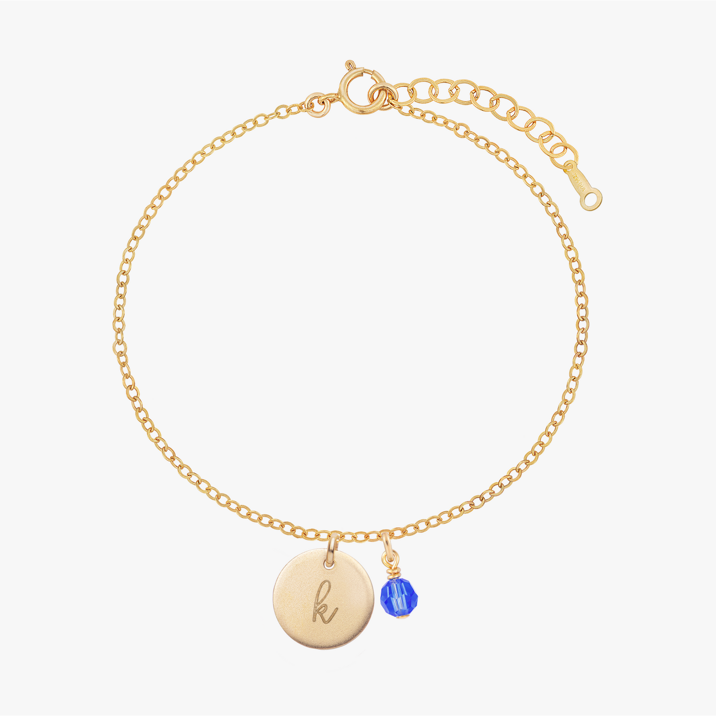 Personalized Birthstones Crystal Disc Bracelet