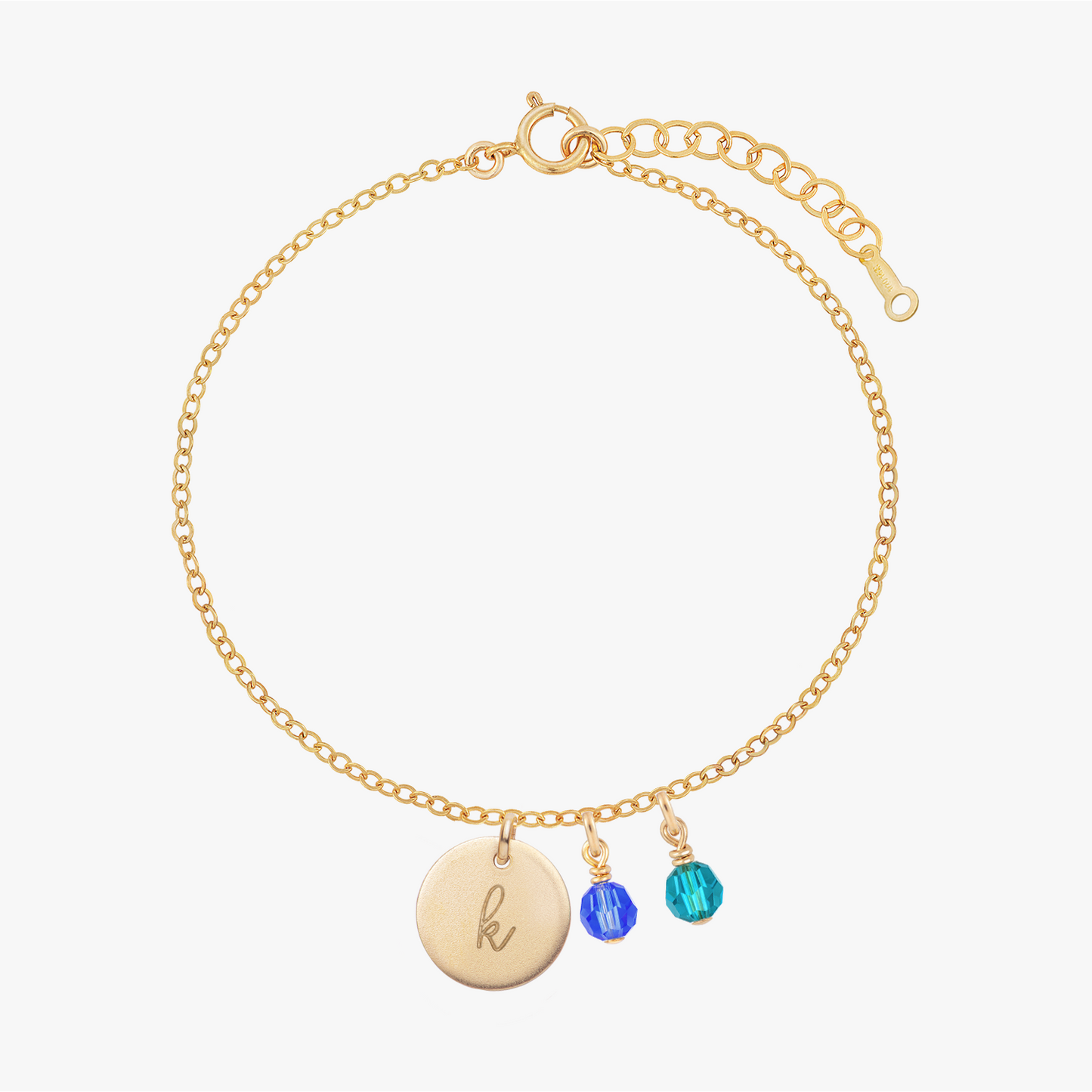 Personalized Birthstones Crystal Disc Bracelet