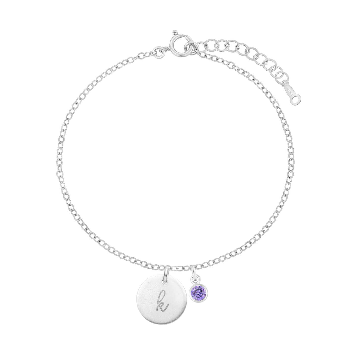 Personalized Birthstones Crystal Disc Bracelet