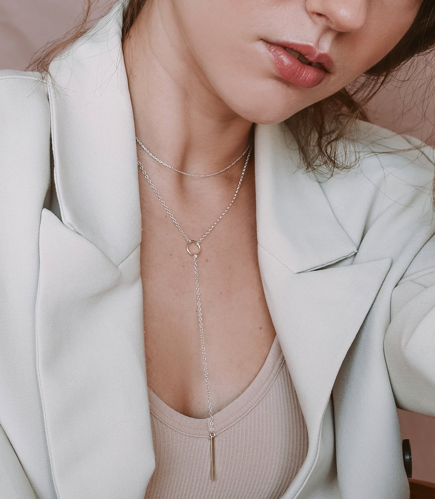 Circle Lariat Necklace