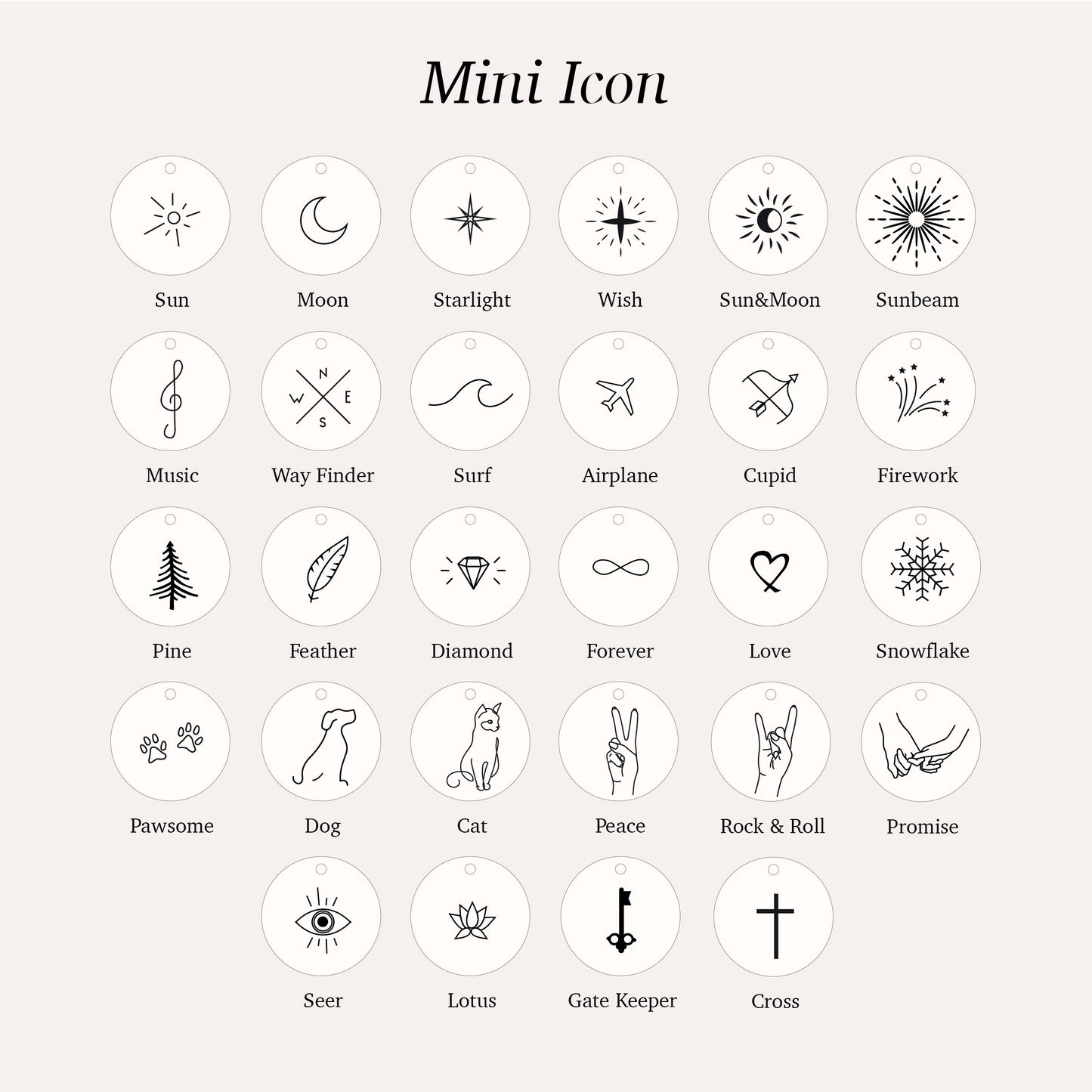 Personalized Mini Icon Necklace