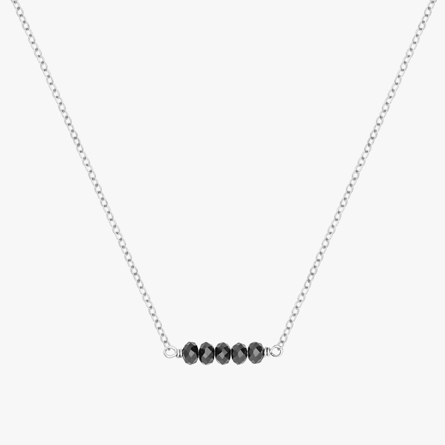 Minimal Black Nugget Bar Necklace