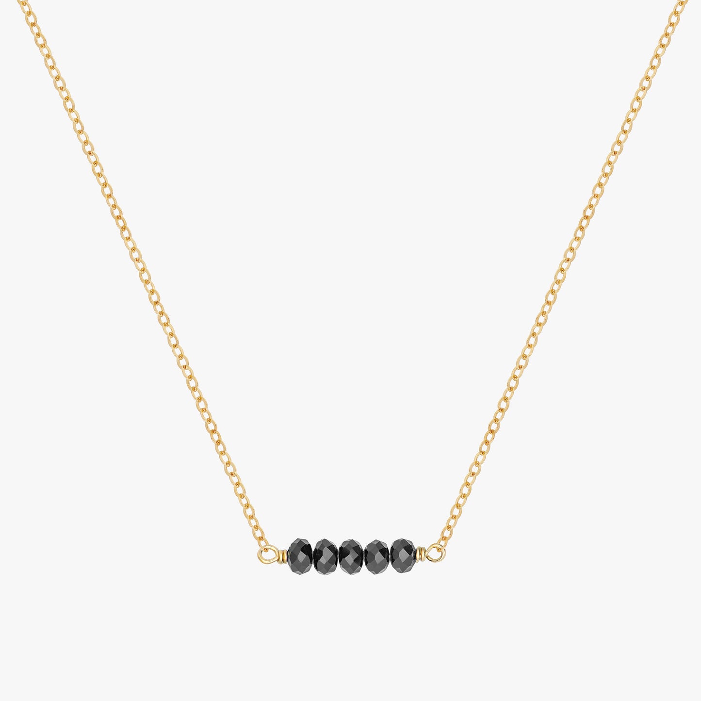 Minimal Black Nugget Bar Necklace