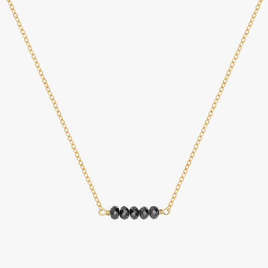 Minimal Black Nugget Bar Necklace