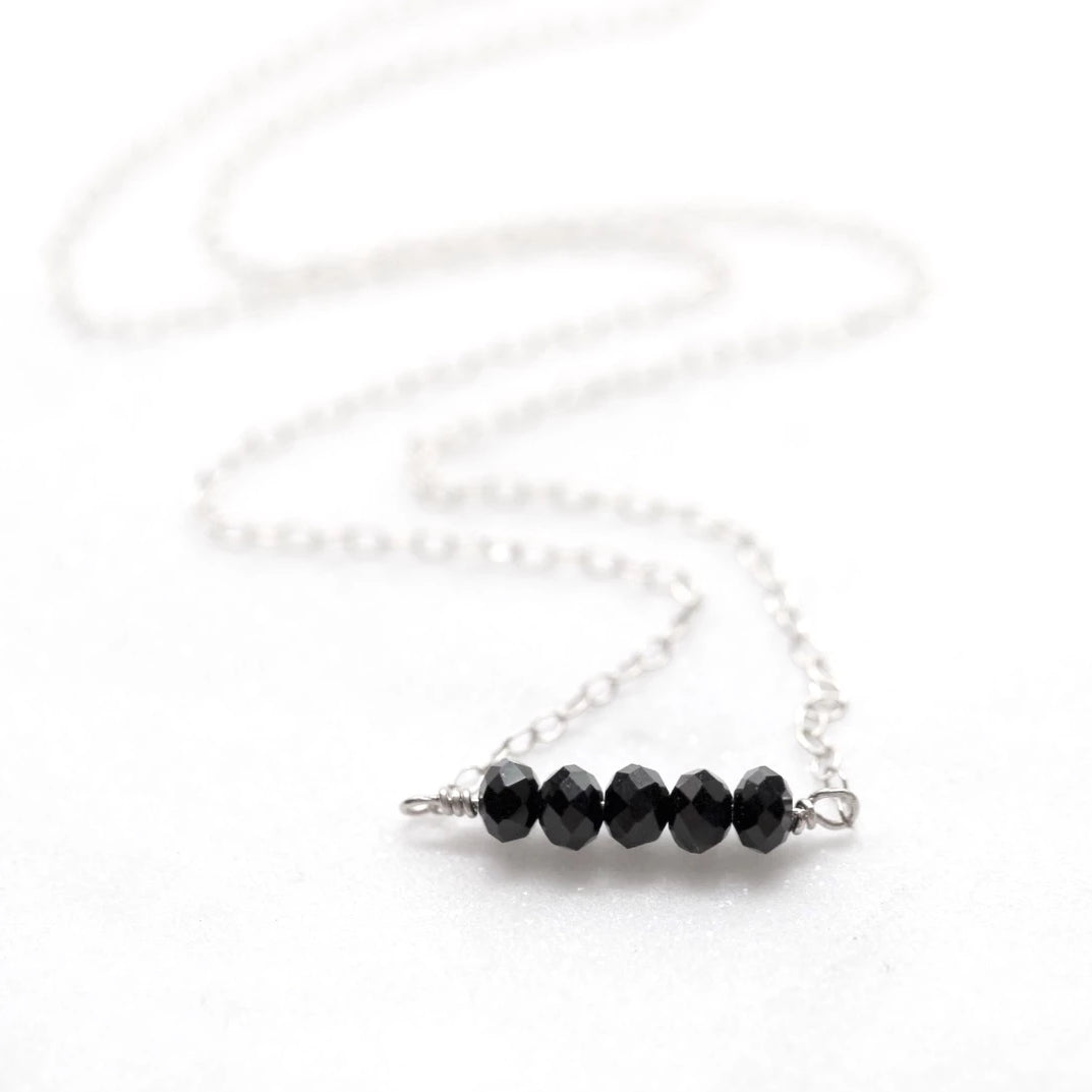 Minimal Black Nugget Bar Necklace
